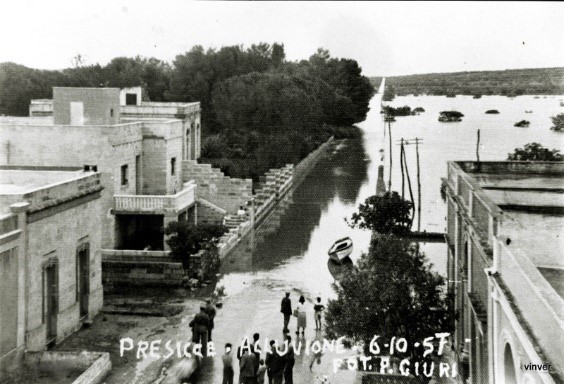 Nubifragio nel Salento nel 1957.