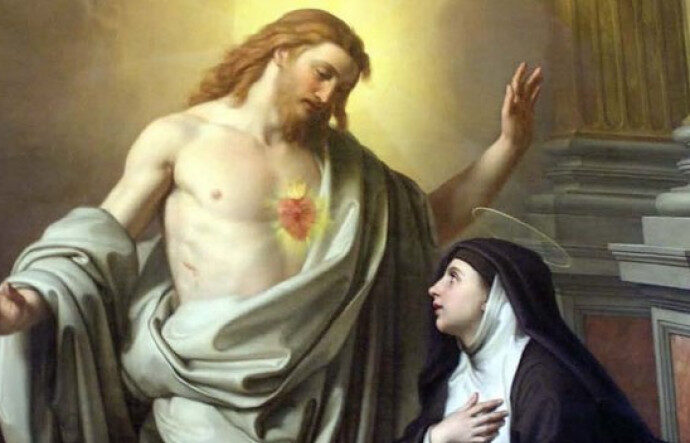 Santa Margherita, a lei si è rivelato il Sacro Cuore di Gesù.