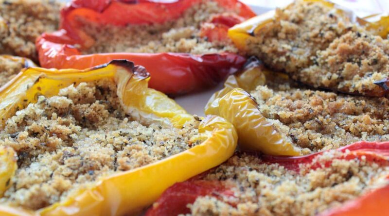 I peperoni al forno gratinati