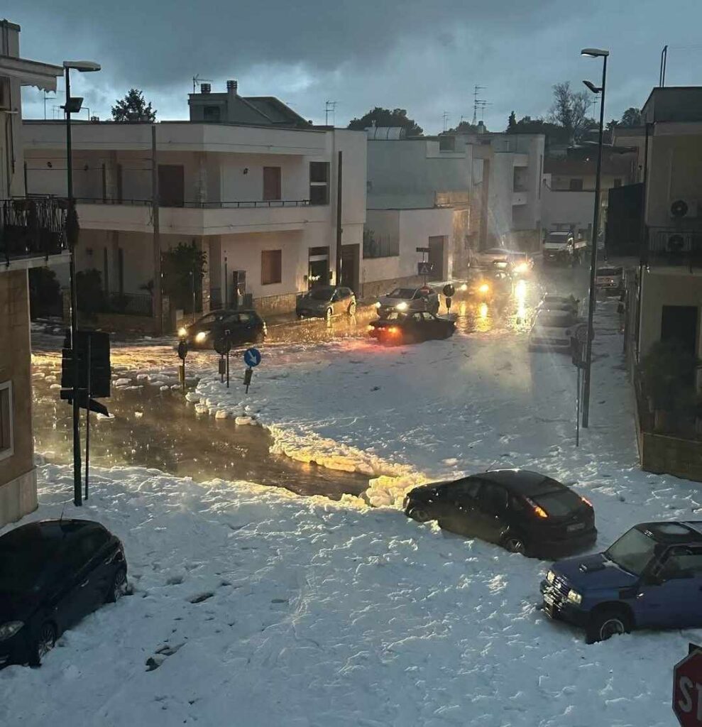 Grandine nel Salento